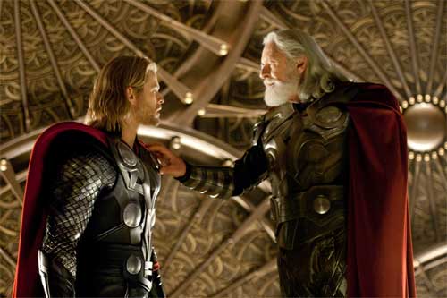 Anthony Hopkins and Chris Hemsworth in THOR